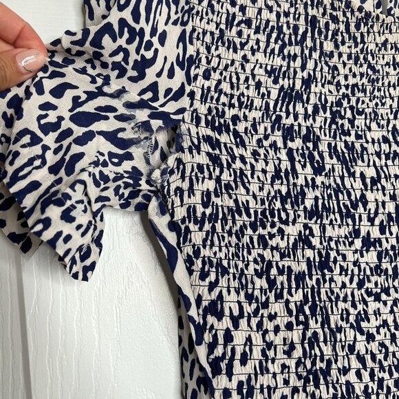 Baum & Pferdgarten Adamaris Blue Leopard Silk Blend Dress Women's Size 40 (US 10 - Picture 5 of 15